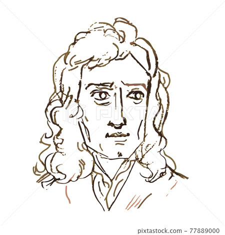 Newton_Isaac Newton_Great_Sepia_Illustration_Monochrome_Black and White_Physicist_Physicist_Person 77889000