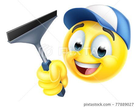Window Cleaning Car Wash Squeegee Emoticon Icon Window Cleaning Car Wash Squeegee Emoticon Icon 77889027