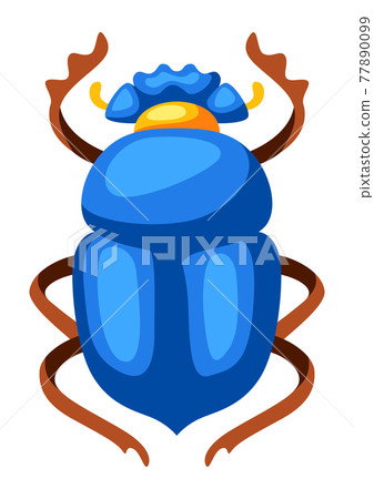 Illustration of colorful beetle scarab. Stylized decorative insect. 77890099