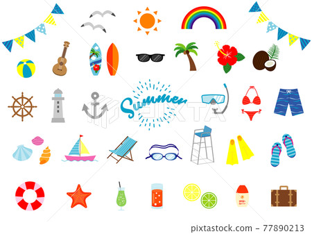 夏季矢量插圖集 夏季矢量插圖集 77890213