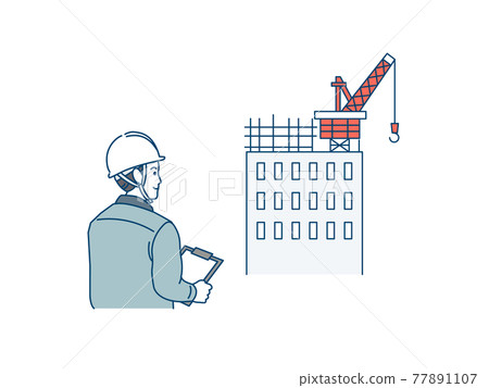 Site director architect male under construction Illustration material 77891107