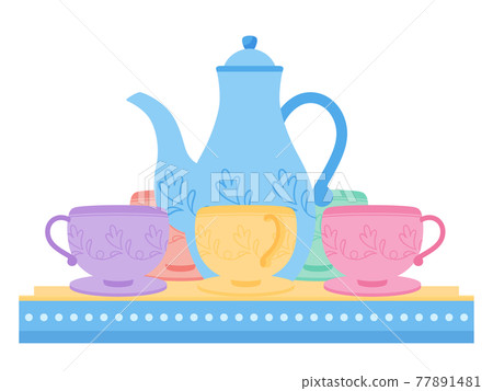 Cute coffee cup illustration_amusement park_flat 77891481