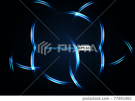 abstract light blue circle effect on dark blue... - Stock Illustration ...