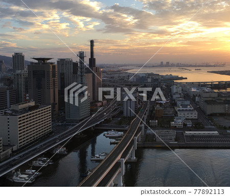 Kobe city in the evening Kobe city in the evening 77892113