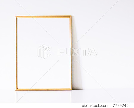 Golden frame on white furniture, luxury home decor and design for mockup, poster print and printable art, online shop showcase Golden frame on white furniture, luxury home decor and design for mockup, poster print and printable art, online shop showcase 77892401