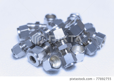 Quick connect fittings coupling for assembling compressed air, hydraulics, pneumatics, gases, fuel lines. Lays in a chaotic manner. Quick connect fittings coupling for assembling compressed air, hydraulics, pneumatics, gases, fuel lines. Lays in a chaotic manner. 77892755