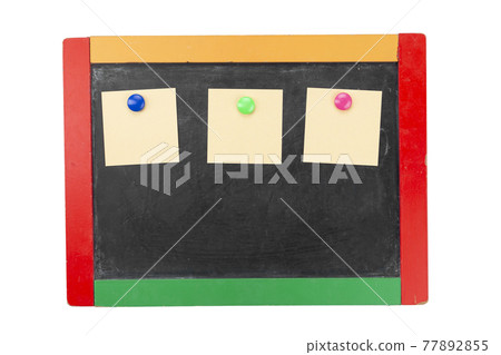 School board for drawing with chalk with paper stickers. School board for drawing with chalk with paper stickers. 77892855