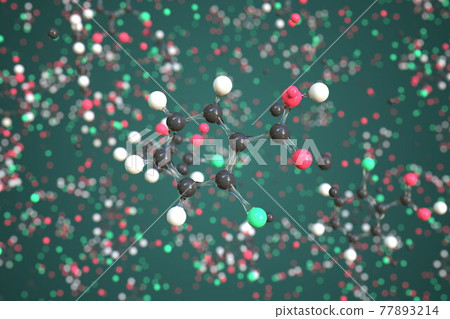 2-chlorobenzoic acid molecule. Conceptual molecular model. Chemical 3d rendering 77893214