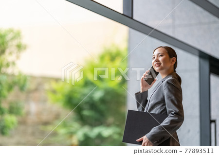 Business Business Woman Female Office Smartphone Call 77893511