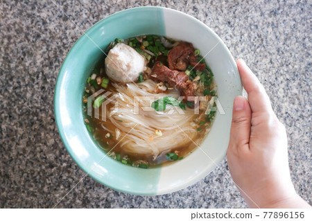 noodles, beef noodles or noodles for serve 77896156