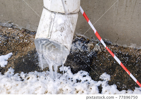 drainpipe frozen in cold winter drainpipe frozen in cold winter 77896750