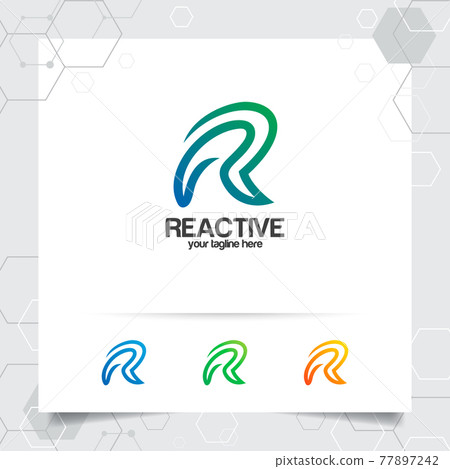 Business finance letter R logo design vector... - Stock Illustration ...