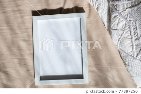 white portrait frame mockups, Scandinavian interior  neutral color palette. 77897250