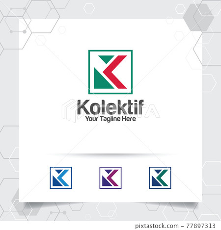 Business finance letter K logo design vector with a simple modern color for marketing, consulting, bank, trading, and other business. 77897313