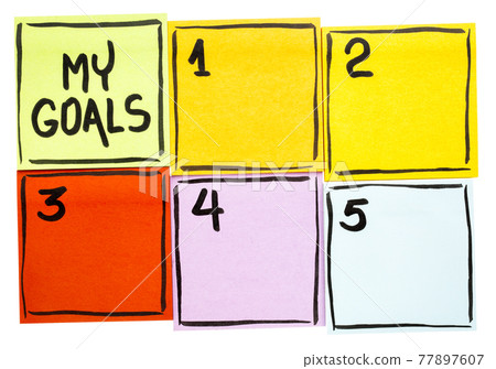 My goals - sticky note concept My goals - sticky note concept 77897607