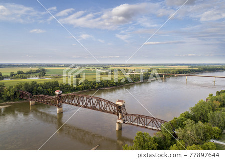 Railroad Katy Bridge at Boonville over Missouri River Railroad Katy Bridge at Boonville over Missouri River 77897644