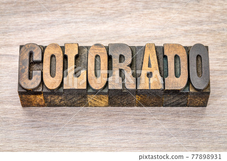 Colorado in vintage wood type Colorado in vintage wood type 77898931