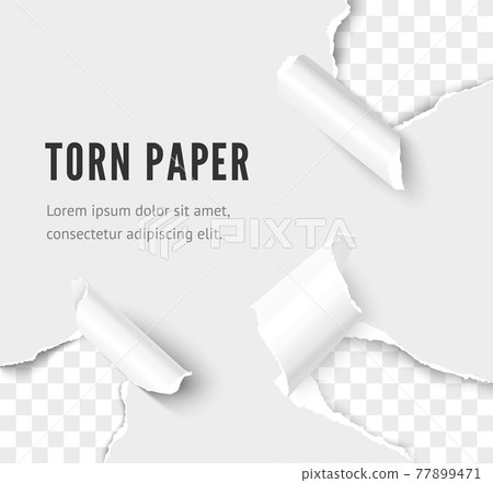 Rip paper corner set vector realistic illustration 77899471