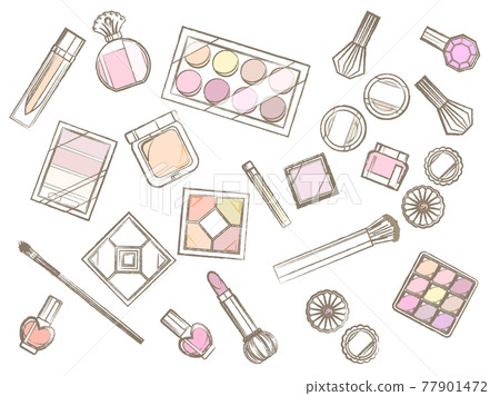 Illustration set of cosmetics 77901472