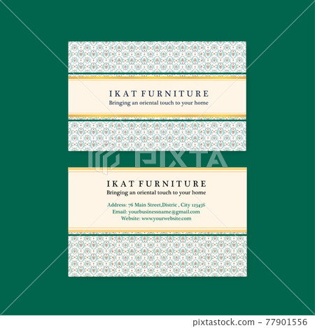 Name card template with ikat concept,watercolor style 77901556