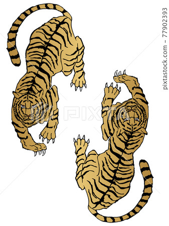 Illustration of a Japanese pattern tiger. Zodiac clip art. Illustration of a Japanese pattern tiger. Zodiac clip art. 77902393