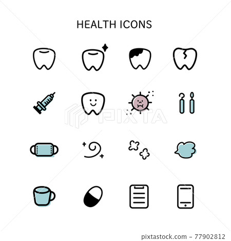 Teeth and health icons Teeth and health icons 77902812