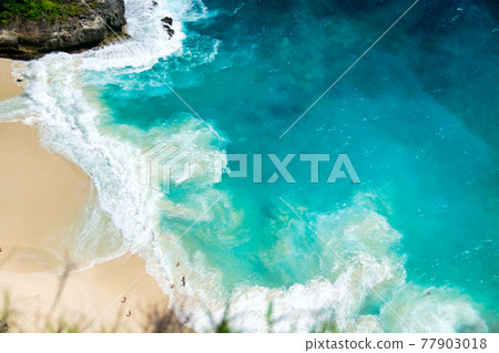 People swimming in the sea Drone 77903018