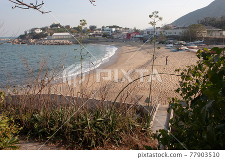 a sun shine at beach at sunny afternoon, shek o 77903510