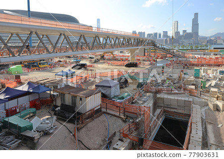 the Exhibition Centre Station at under construction, hk 15 May 2021 the Exhibition Centre Station at under construction, hk 15 May 2021 77903631