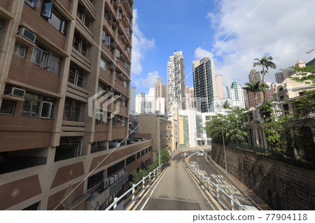 the street scape of the Pok Fu Lam road, hong kong, 14 May 2021 the street scape of the Pok Fu Lam road, hong kong, 14 May 2021 77904118