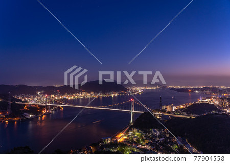 Night view of the Kanmon Strait from Hinoyama Park, Shimonoseki City, Yamaguchi Prefecture Night view of the Kanmon Strait from Hinoyama Park, Shimonoseki City, Yamaguchi Prefecture 77904558