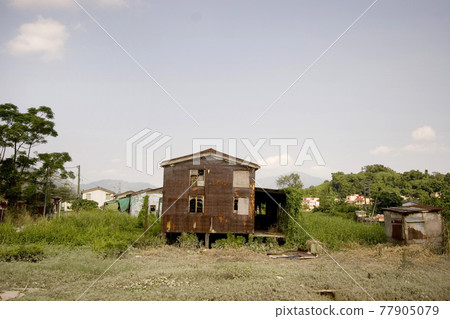 the squatter villages in new territories Hong Kong. 77905079