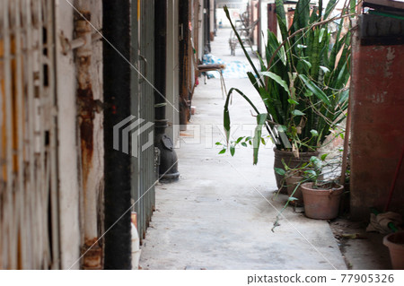 14 Oct 2006 Corridor in public housing estate, Hong Kong 77905326