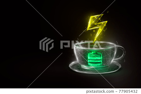 Cup of coffee. Battery charge Stock Vector by ©09910190 115352578