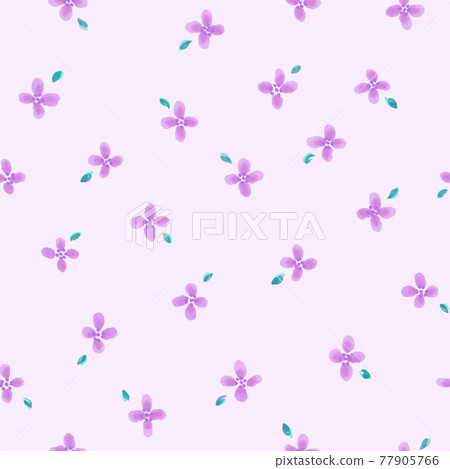 Watercolor seamless pattern floral purple 77905766