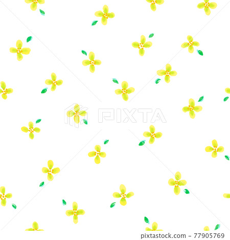 Watercolor seamless pattern floral pattern yellow 77905769