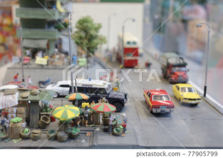 scale of old hong kong city life model and figure.  3 May 2021 77905799