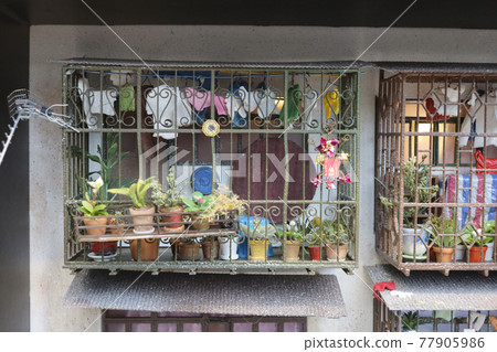 a scale of old hong kong city life model and figure. 3 May 2021 77905986