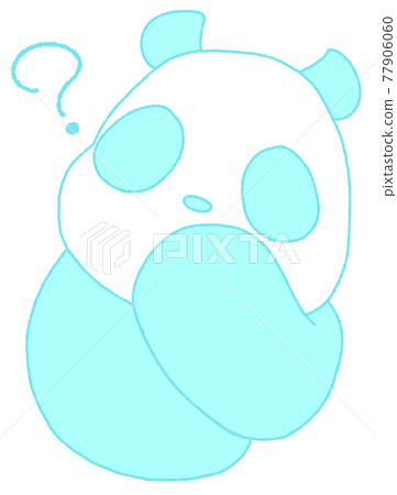 A cute panda that bends its neck (light blue) 77906060