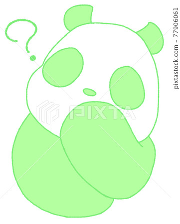 A cute panda that bends its neck (green) 77906061