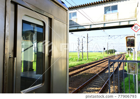 In the summer of 2020, the scenery from the train window of the Tazawako Line and the surrounding scenery In the summer of 2020, the scenery from the train window of the Tazawako Line and the surrounding scenery 77906793