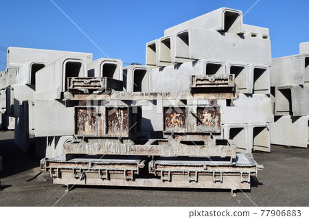 Stacked concrete products for civil engineering work Stacked concrete products for civil engineering work 77906883