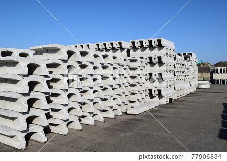 Stacked concrete products for civil engineering work 77906884