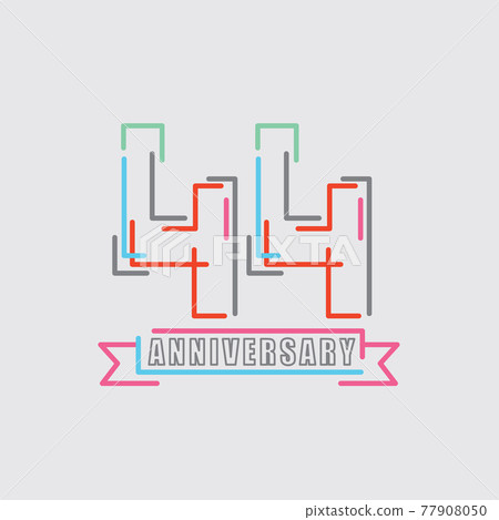 44th Years Anniversary Logo Birthday Celebration Abstract Design Vector Illustration. 77908050