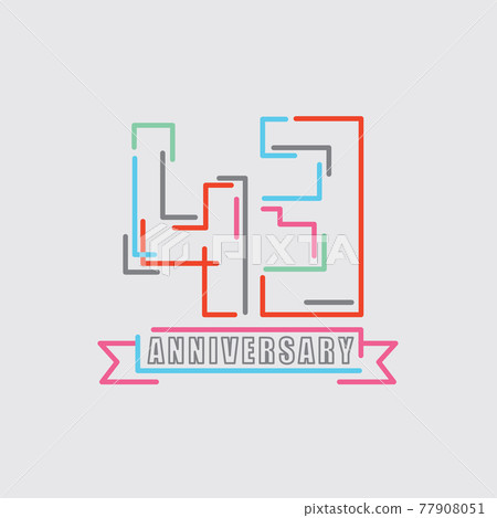 43th Years Anniversary Logo Birthday Celebration Abstract Design Vector Illustration. 77908051