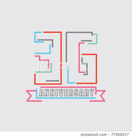 36th Years Anniversary Logo Birthday Celebration Abstract Design Vector Illustration. 77908057