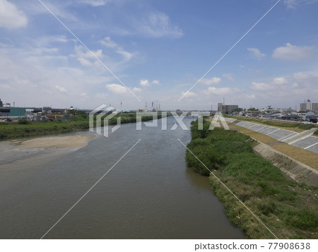 從大和川上的大師神明寺橋看到的風景 從大和川上的大師神明寺橋看到的風景 77908638