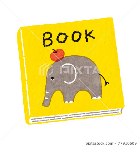 Elephant's picture book yellow illustration 77910609