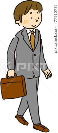 Illustration of a man commuting Illustration of a man commuting 77910753
