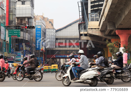 India Mahatma Gandhi Road and Metro Station India Mahatma Gandhi Road and Metro Station 77910889